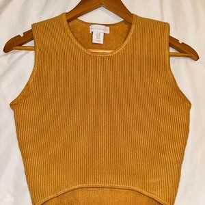 House of Harlow - Ribbed Crop Top - M - Mustard